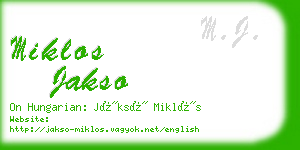 miklos jakso business card